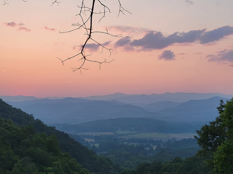 Beautiful sunsets can be viewed from overlooks in the community