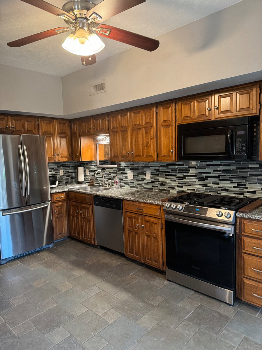 Kitchen with gas stove