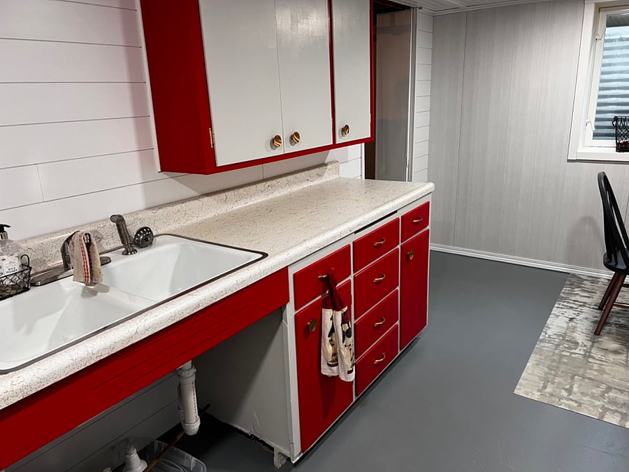 New kitchenette in lower level