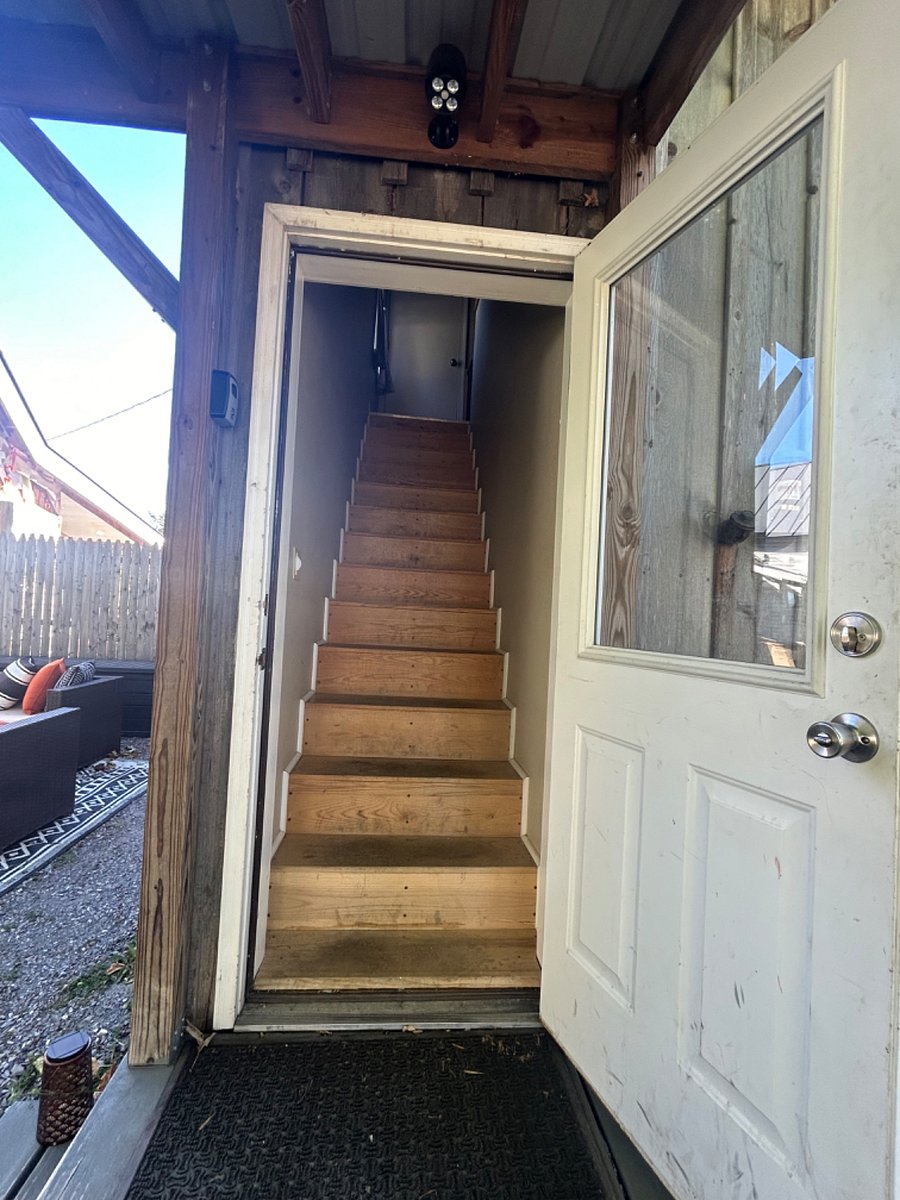 Stairs leading up to the apartment