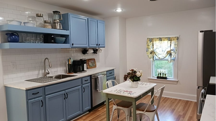 Kitchen sink side long view