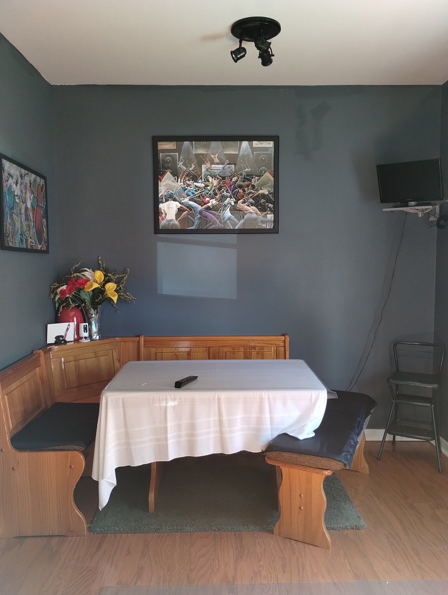Interior - Kitchen/breakfast nook and small TV