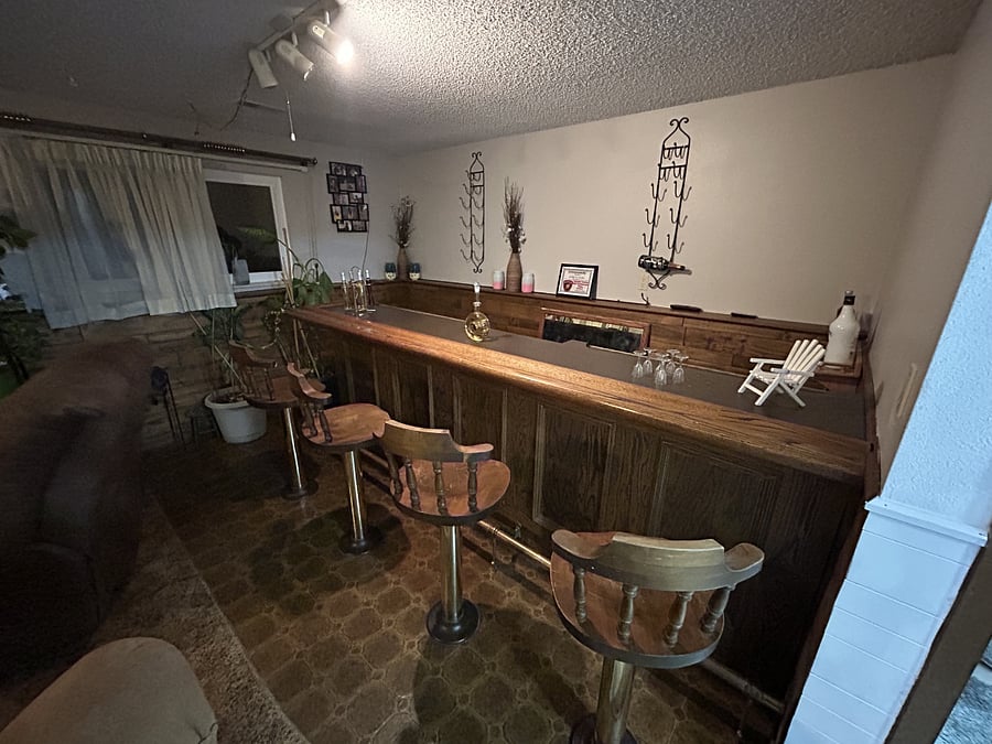 Downstairs stairs bar