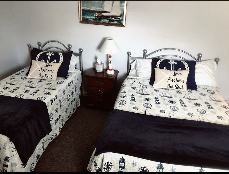 Twin and double beds.