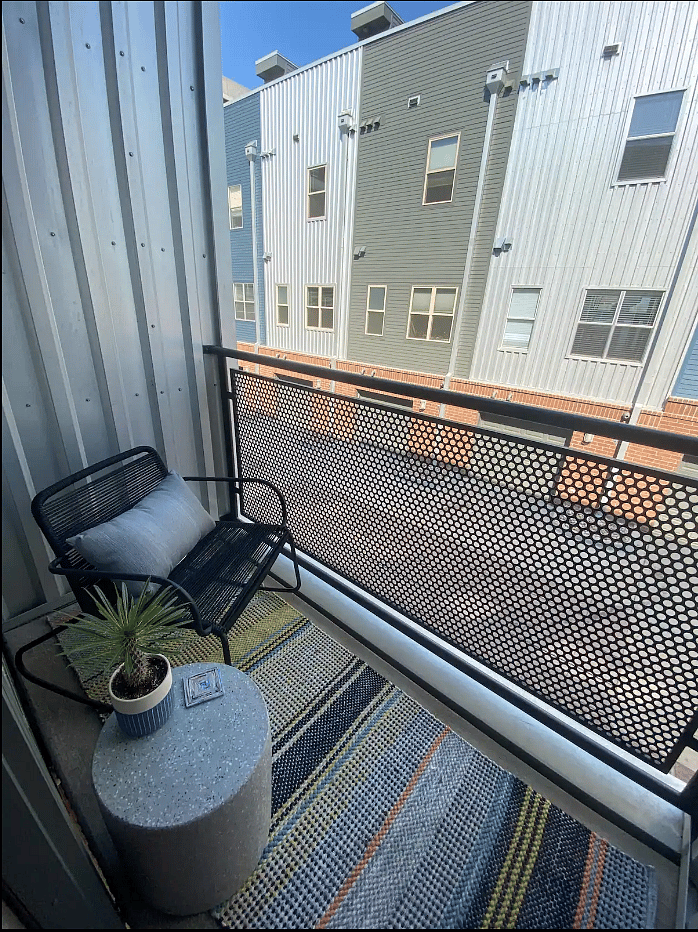 Our shaded second floor balcony is a great place to sip your coffee in the morning.