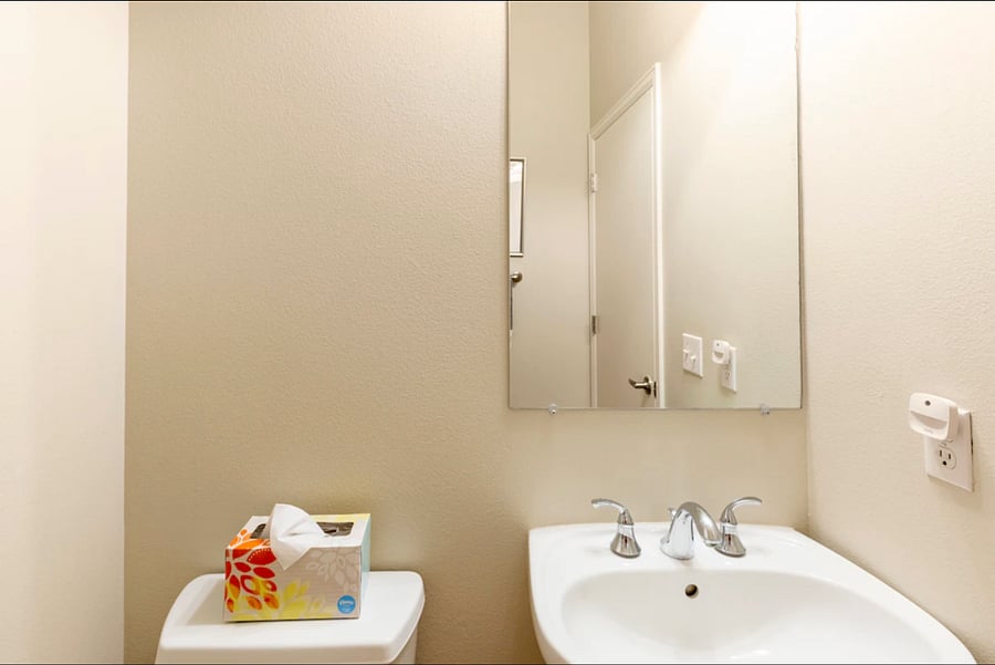 Half-bath on the main living area floor.