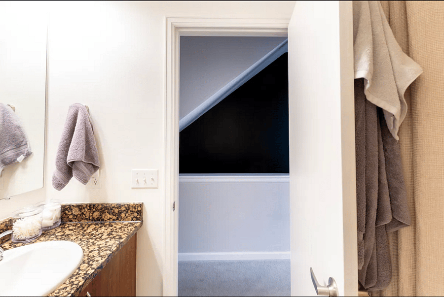 The shared full bathroom.
