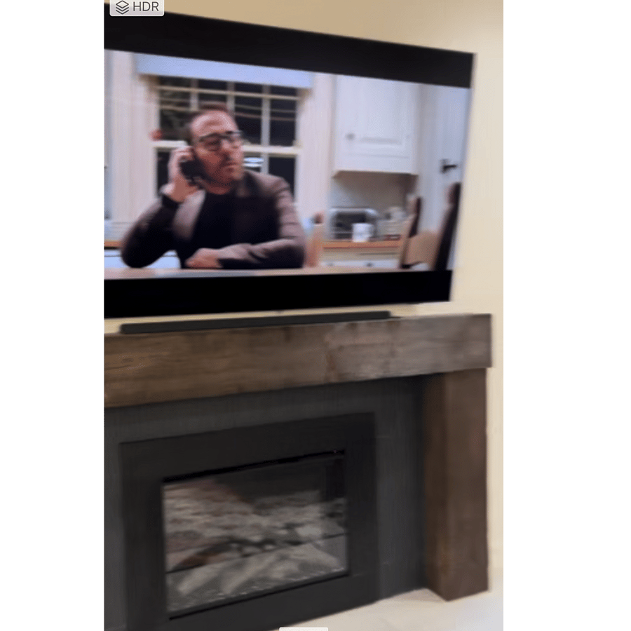 80" TV with Fireplace