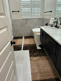 Master Bath with stand alone tub, double sinks and private shower