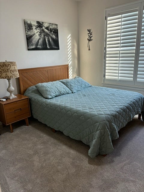 Front bedroom with shared bath, TV and high speed internet