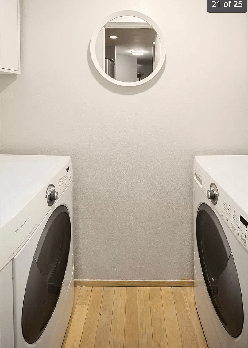 In-unit Laundry through the kitchen