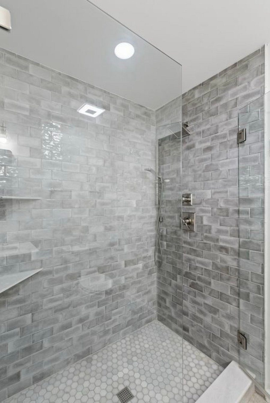 WOW! Beautiful tiled shower fit for a King or a Queen or Both!