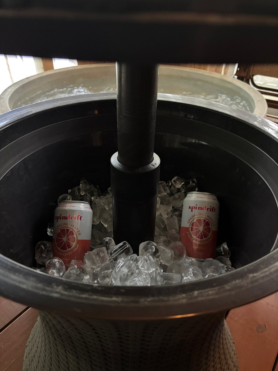 This outdoor table also serves as a cooler! 