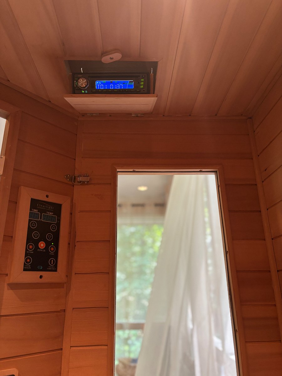 Inside of the infrared sauna. Please  consult doctor before use of Infrared Sauna. 