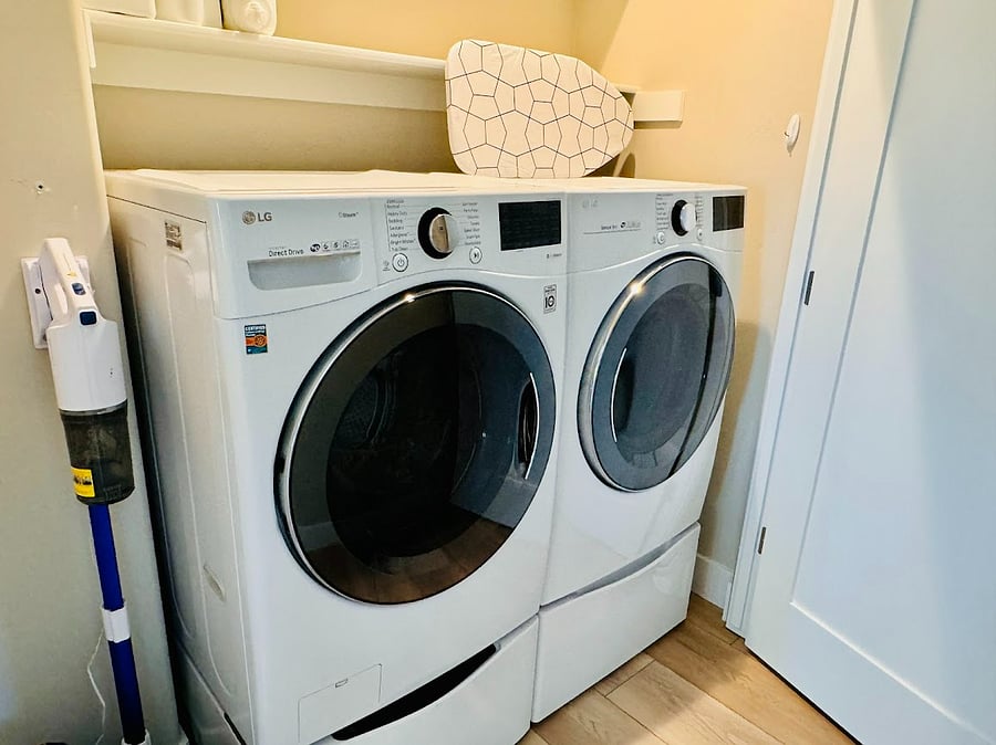 washer dryer and extra mini washer below washer for small items