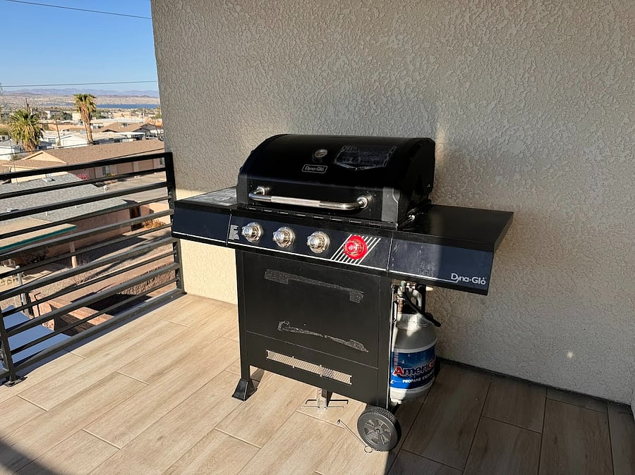 propane connected to BBQ off main living floor balcony