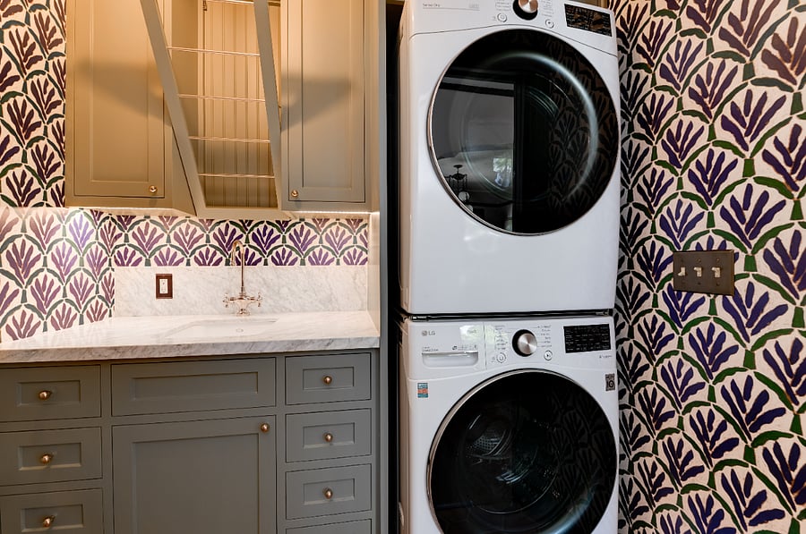 Upscale laundry with fold-out hanger for your... "unmentionables" ;)