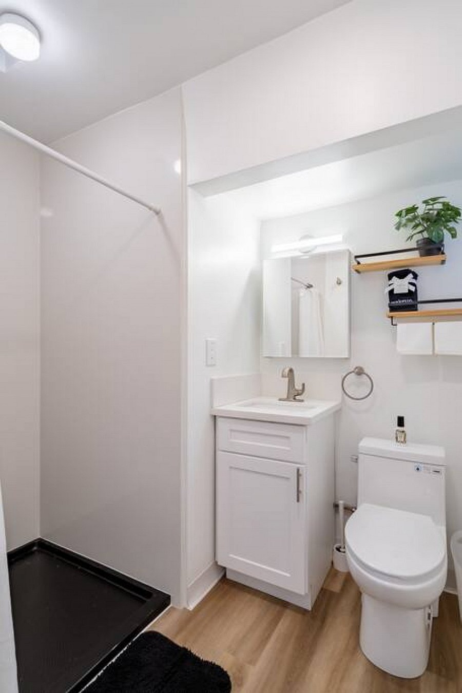 Wheelchair accessible large shower stall!