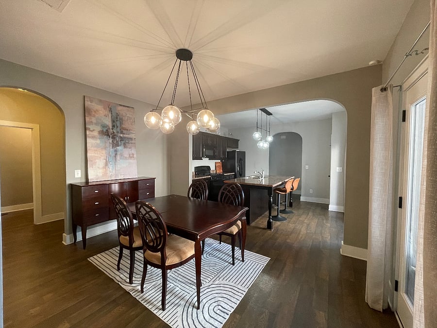 Open concept dining room & kitchen