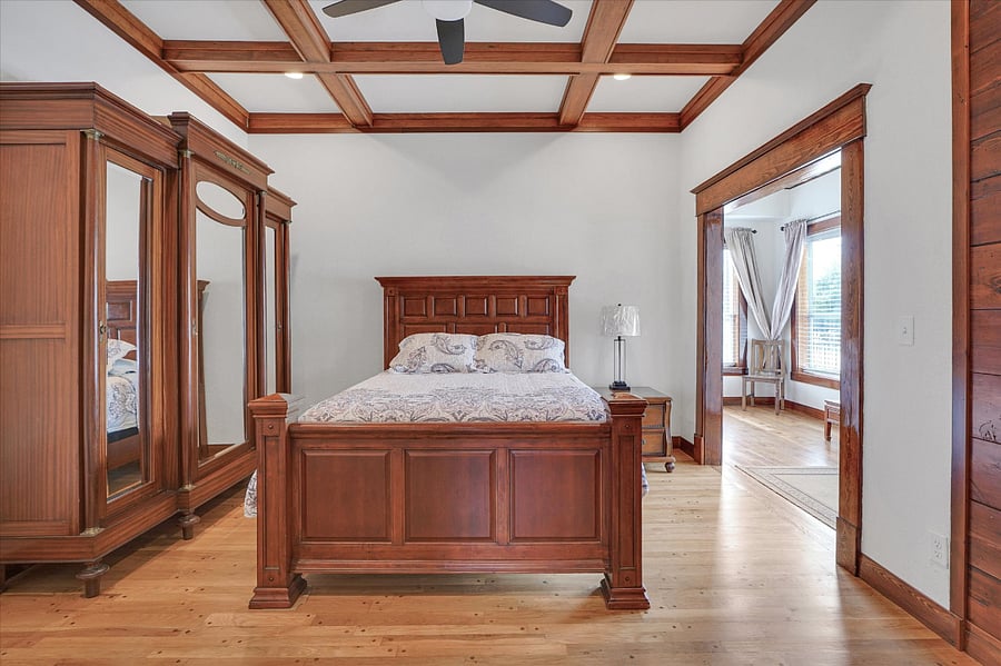 Bedroom #1. Downstairs. This bedroom has it's own private full bath and also has it's own exit to the front porch.