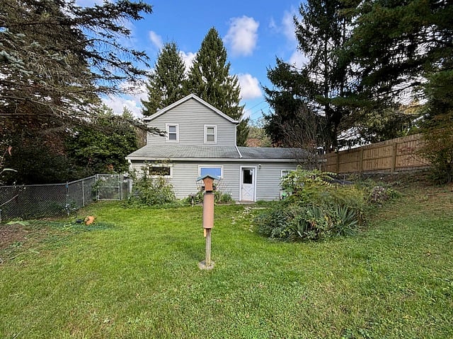 Looking north at the back of the house