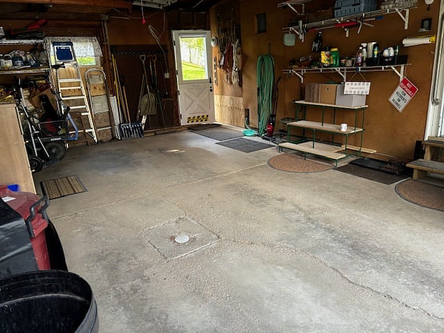 One car garage that can fit a small car or SUV. This also serves as the mud room if you have dogs as it is the only way to the backyard from the inside of the house. 