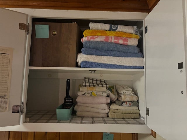 Right cabinet above the green buffet