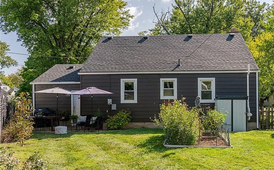 Private backyard with outdoor seating