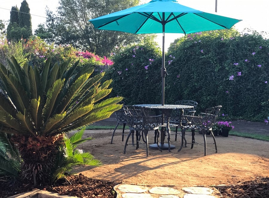 Catch up on emails at the private garden spot!