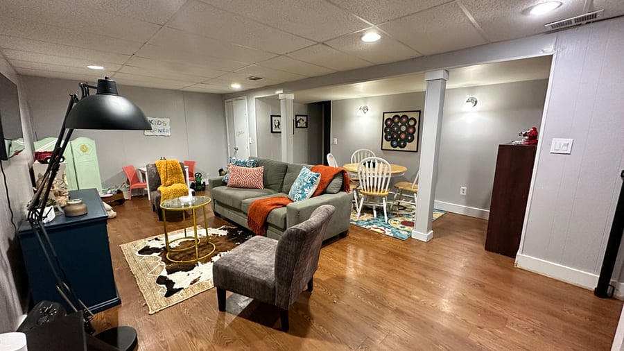 Lower level entertainment room