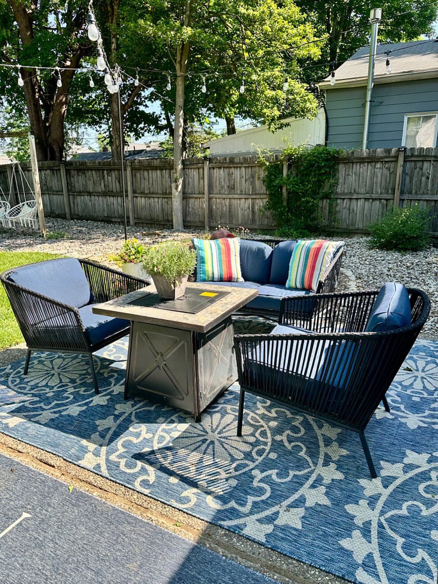 Sitting area on back patio