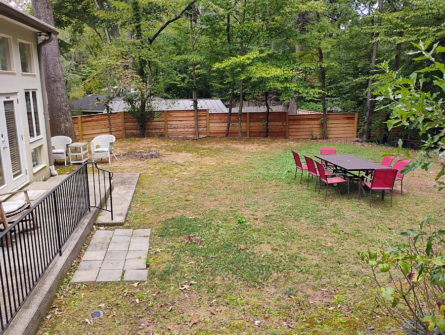 Fenced back yard