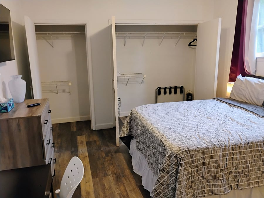 Bedroom and dual closets space
