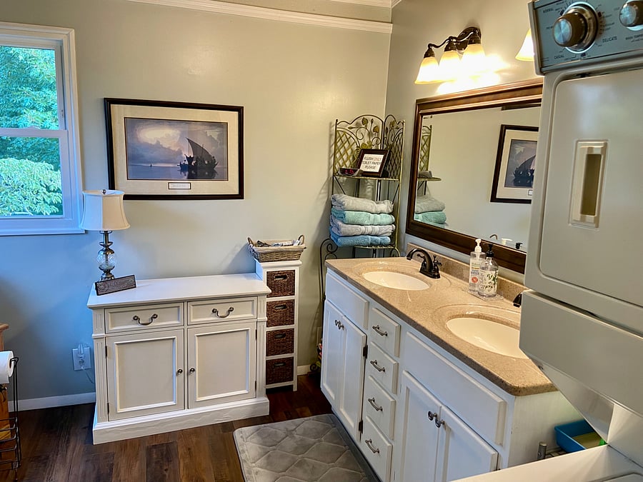 Huge bath and laundry
