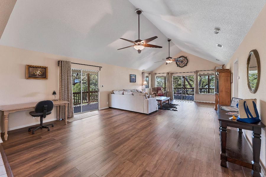 Family and friends can sit back, relax and enjoy the views from every window.