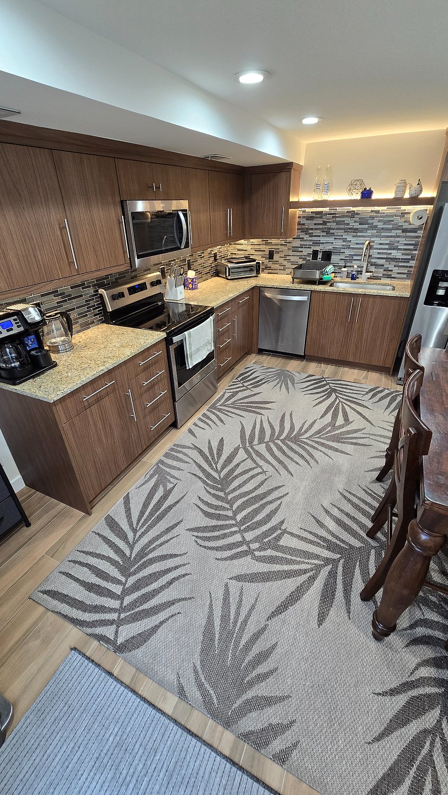 Your spacious full kitchen with tons of counter space and cabinets full of everything you need to make a home cooked meal.