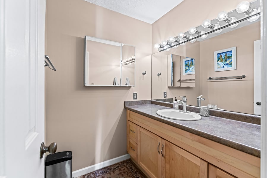 Upstairs bathroom sink area
