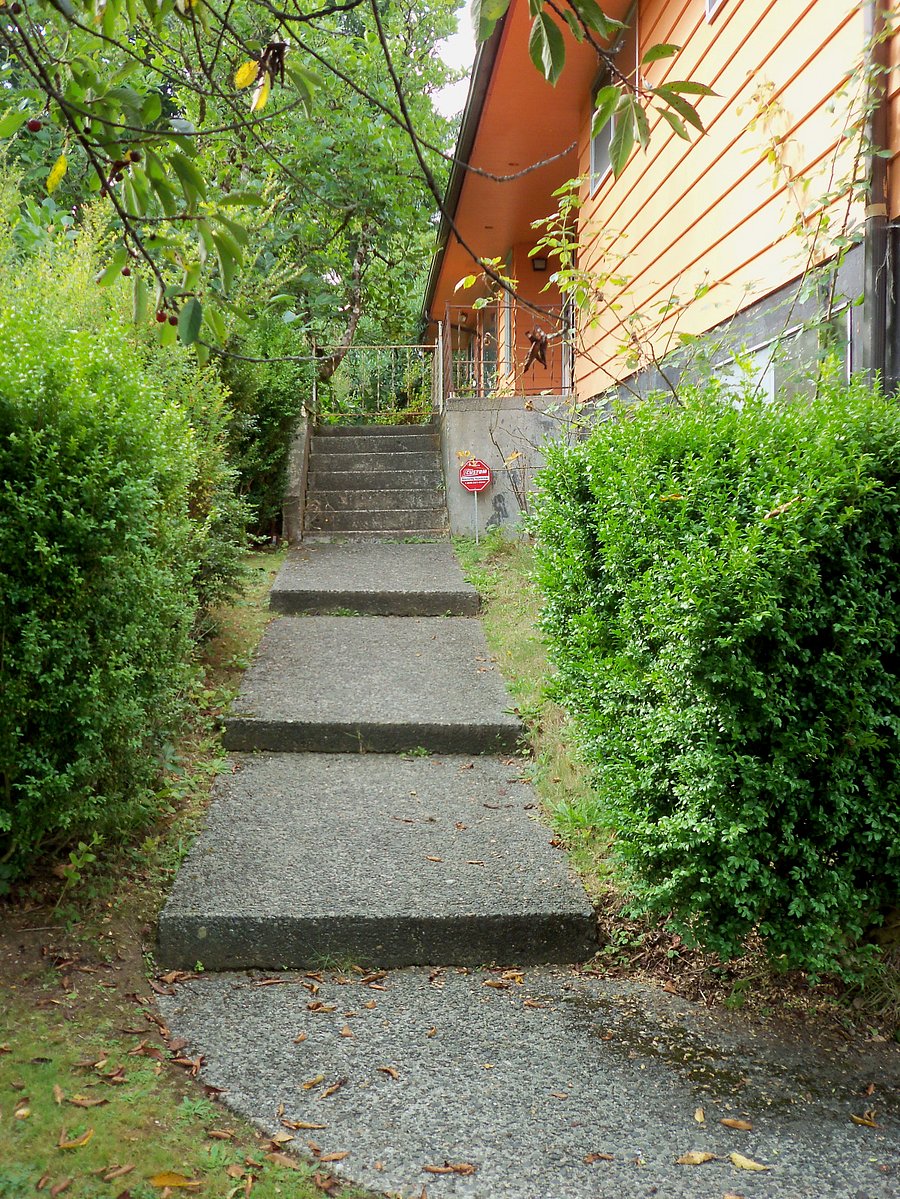 Stairway to front door.