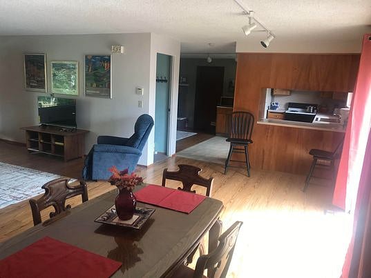 Looking towards kitchen and Coffee counter.