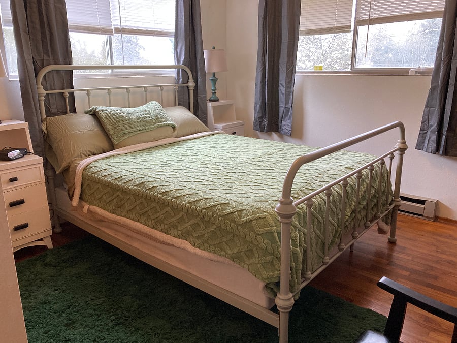 North East room. Queen bed.