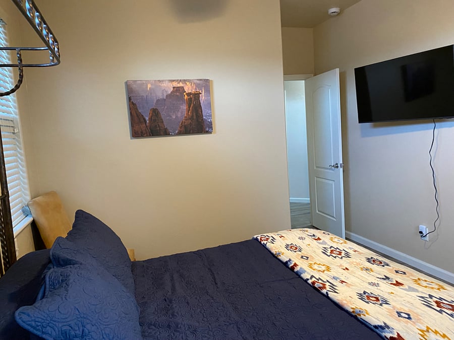 Master bedroom with 2024 samsung smart tv