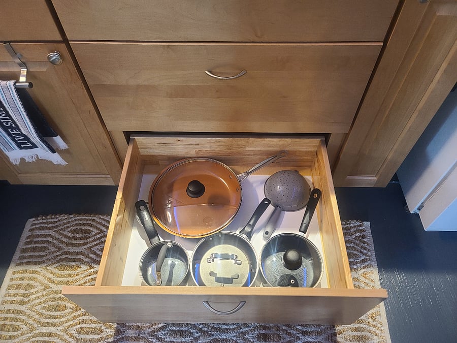 Plenty of cookware and utensils