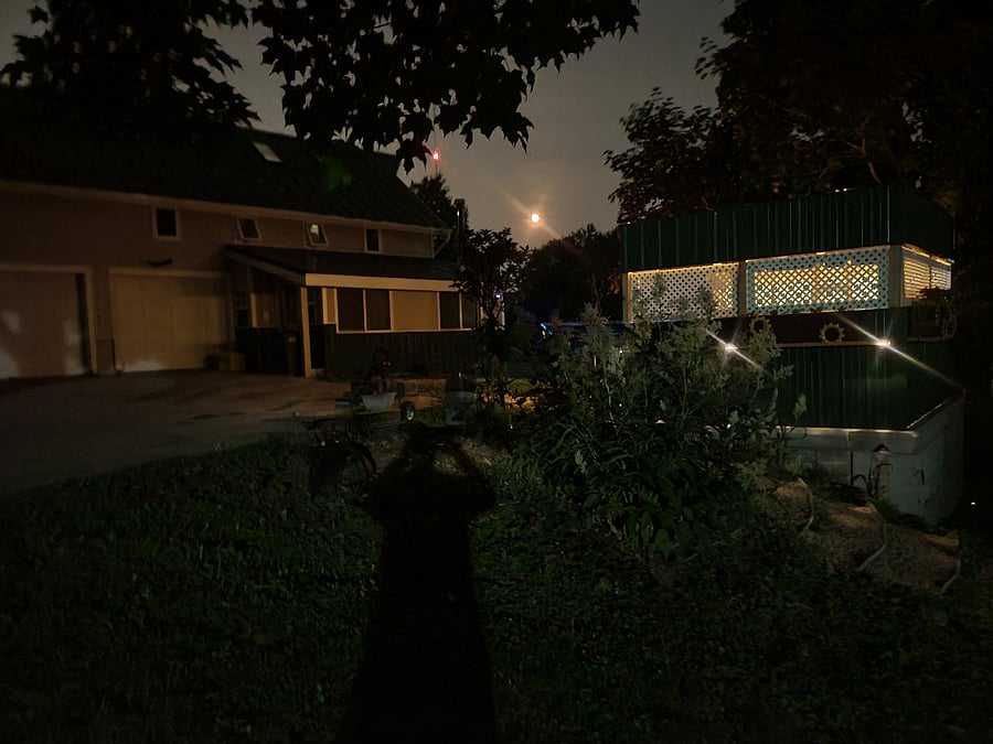 Night sky overlooking rear of property