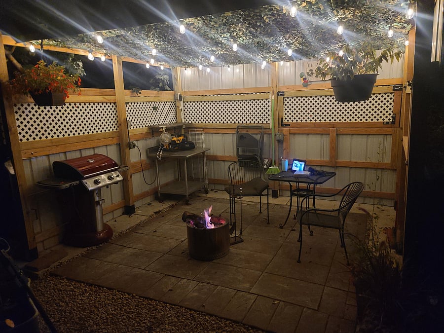 Enjoy a cozy bonfire on the Peace Patio