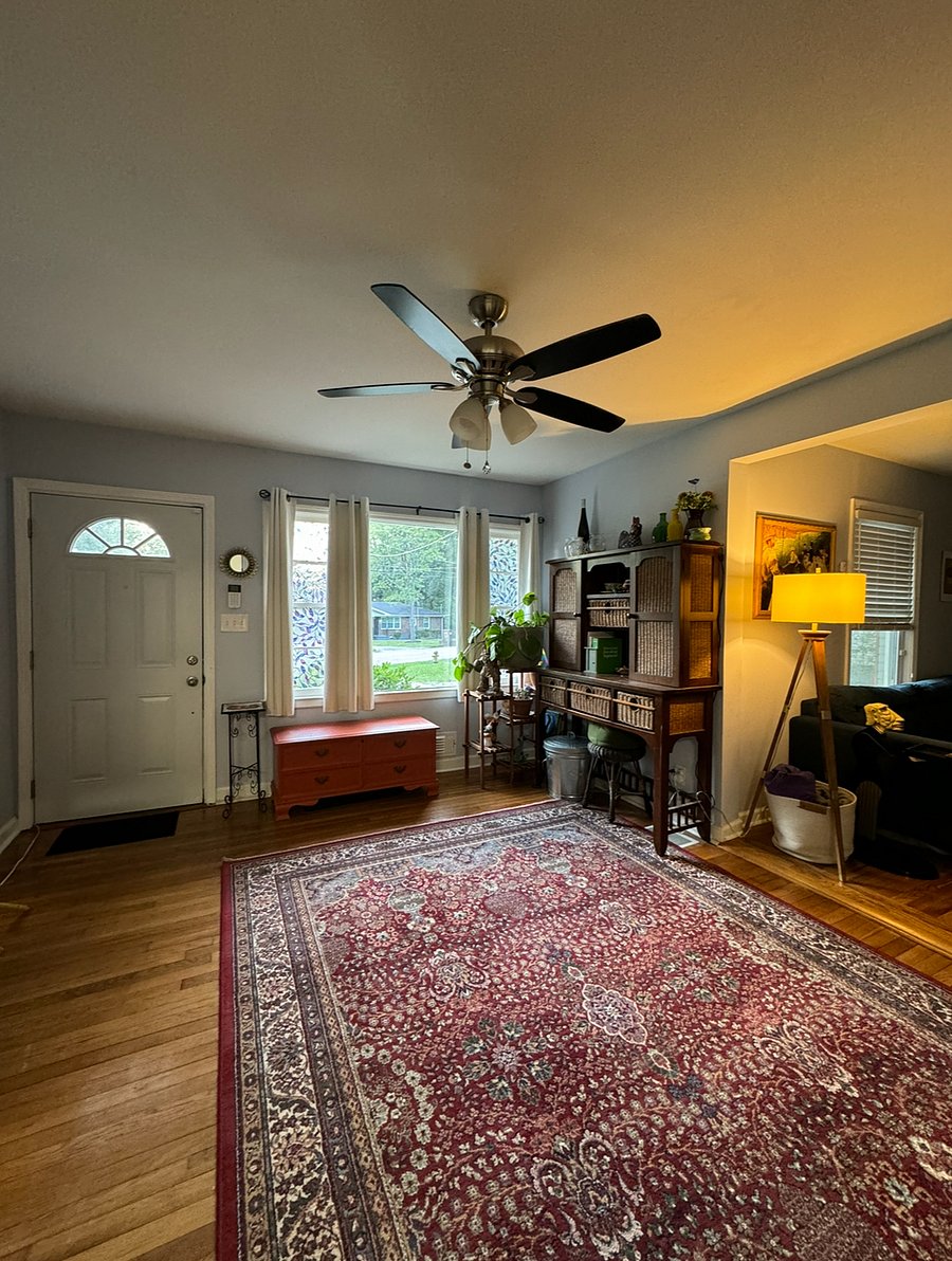 Front door and storage cabinet
