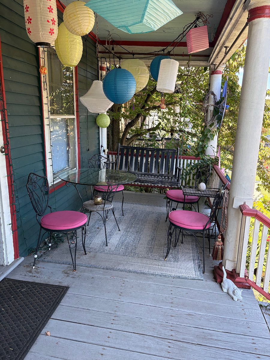 Covered front porch seating
