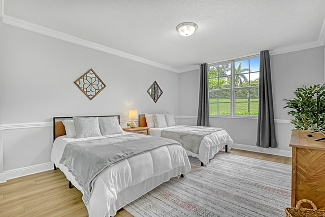 The second enlarged bedroom fits 2 FULL beds. Also, all furniture, mattresses, TV are brand new.
This room comes with 2 sets of towels and sheets.