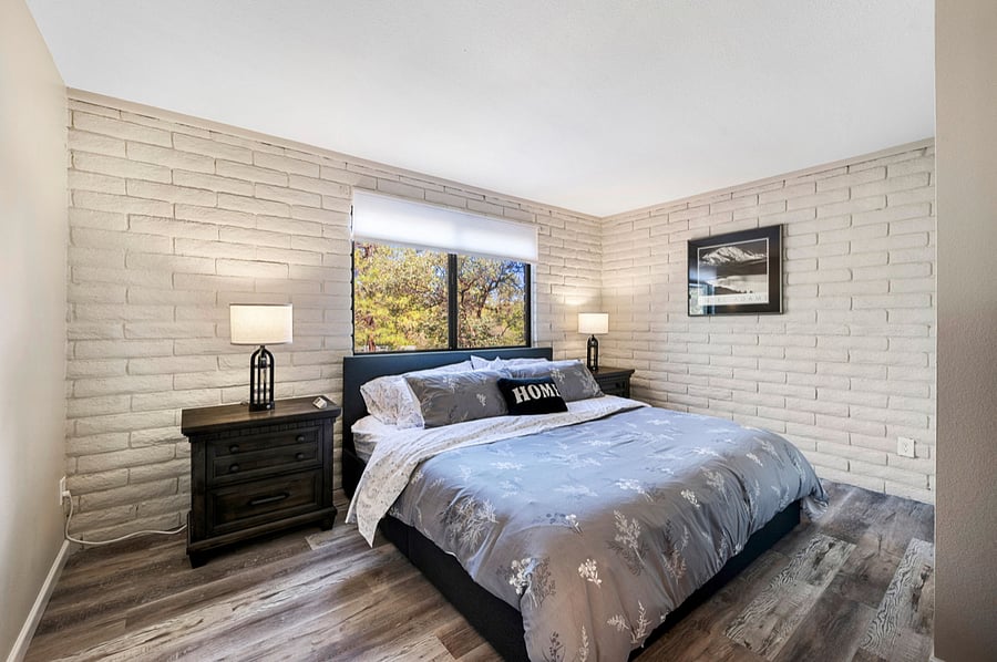 Lower level bedroom with king Sleep number bed.