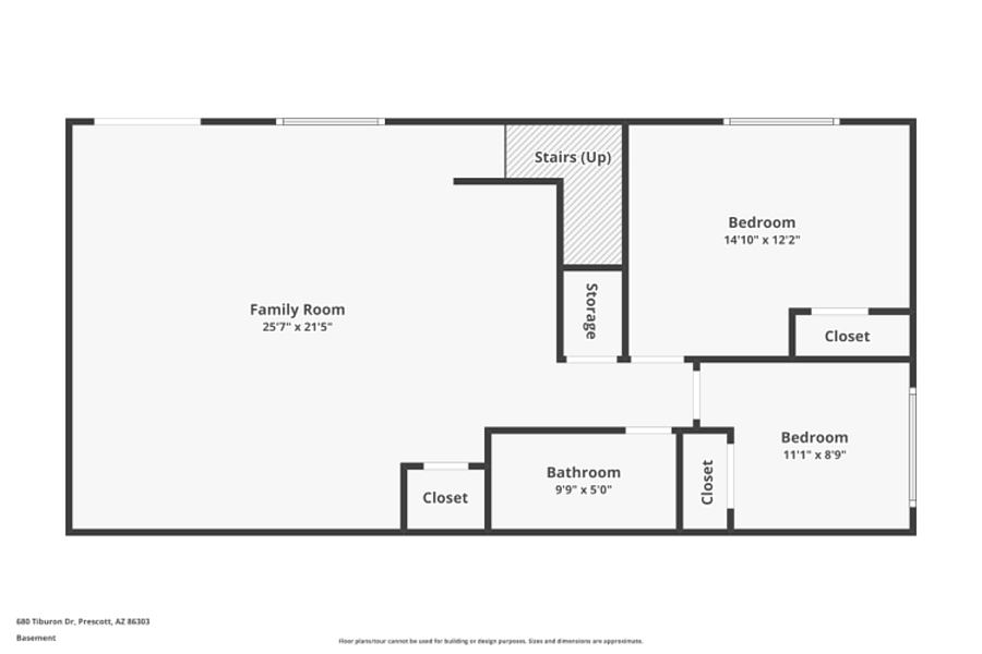 Lower level floor plan.