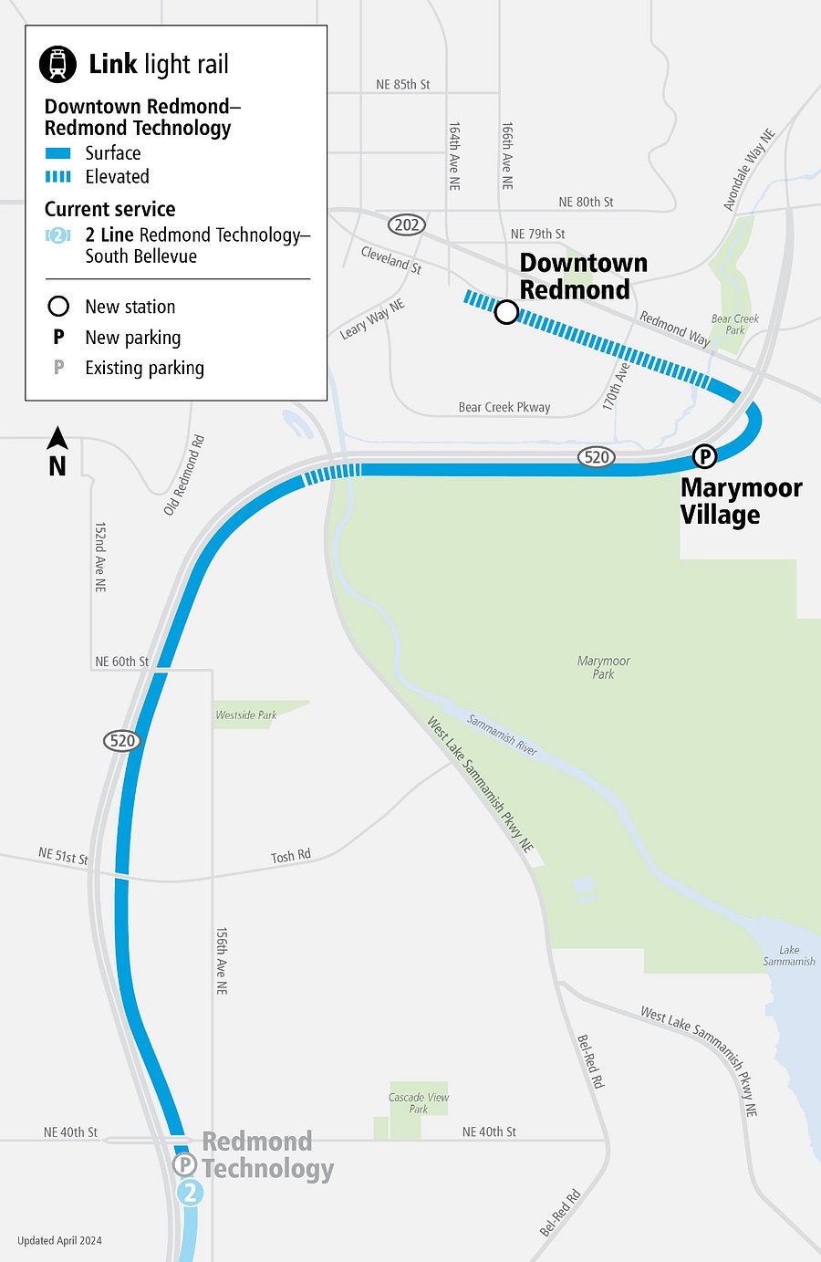 Light Rail connects to Seattle & SeaTac